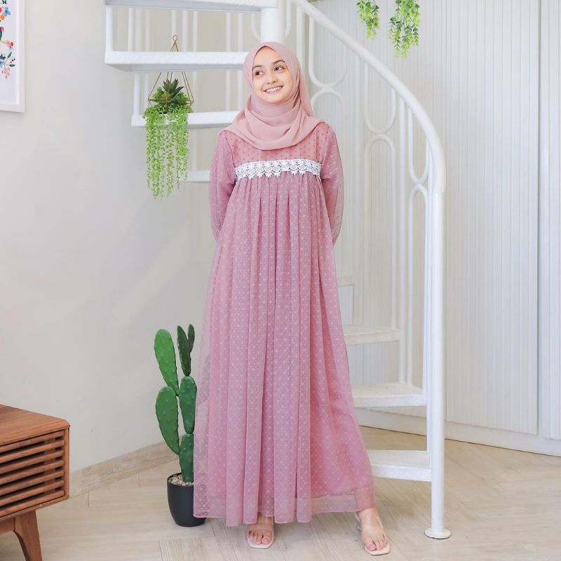 MAXY IVORA, TILE DOT RENDA IMPORT, GAMIS MUSLIM HIJAB, MAXY DRESS