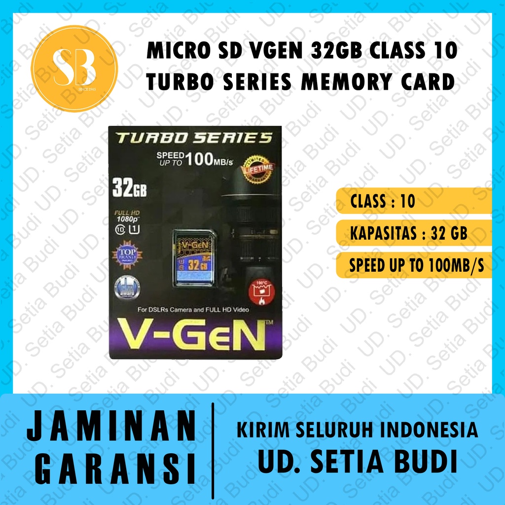 Memory SD Card V-Gen Turbo Series 32GB Class 10 Asli