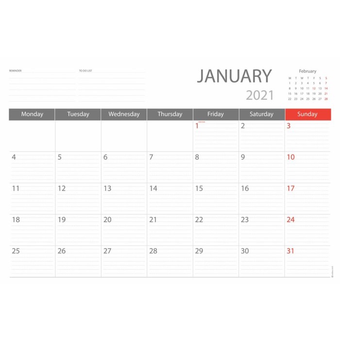 

[RESTOCK] Monthly Planner 2021 / Kalendar 2021 ukuran 32 x 48 cm