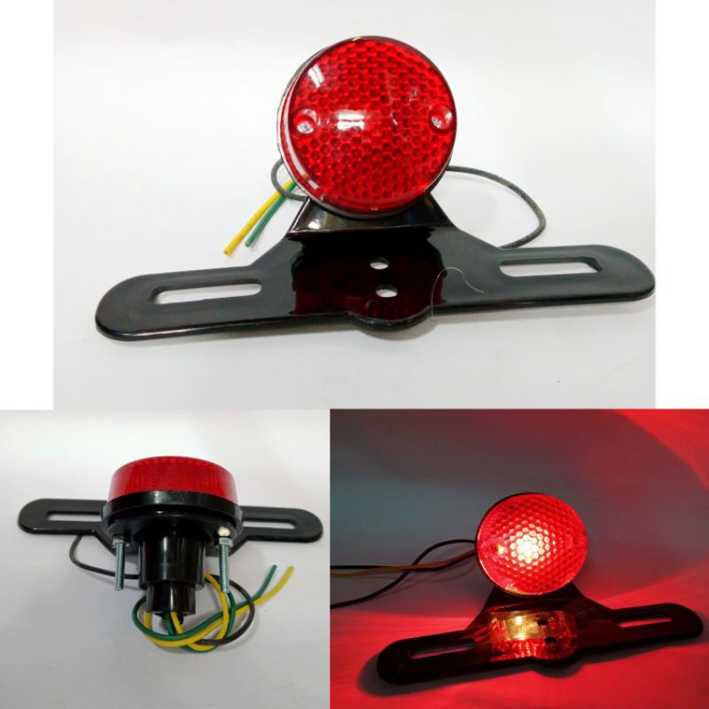 Lampu Stop Japstyle Bulat Polos Stoplamp Bulat Donat ABS Lampu belakang CB Custom Caferacer