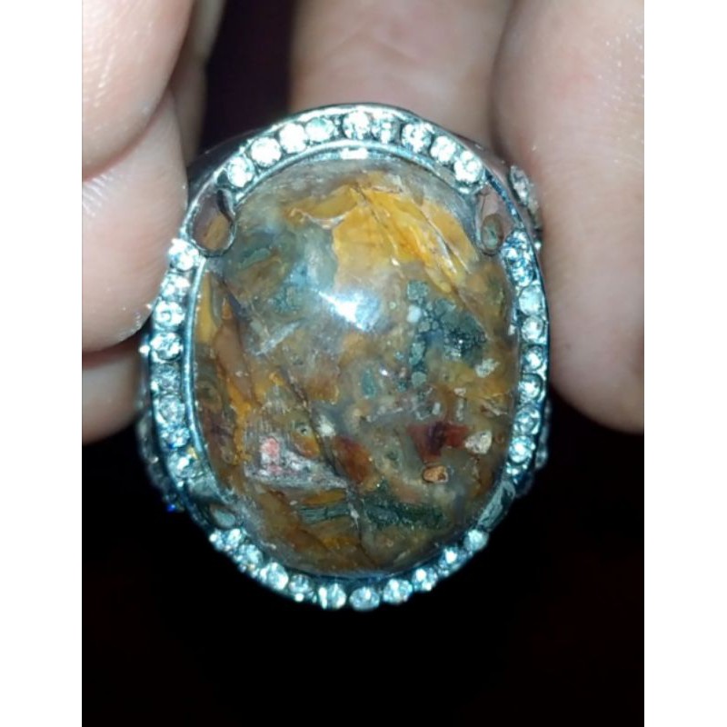 Cincin batu alam lapis Banua antik dan langka code G6088
