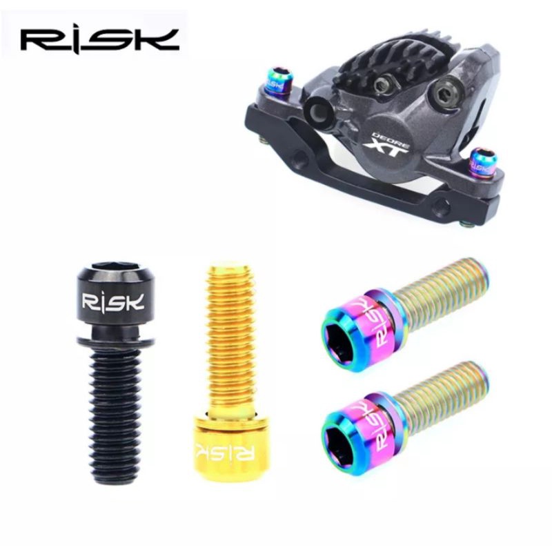 Risk Baut Titanium M6 Baut Caliper  Sepeda Baut Arm Crank Hollowtech 2 Baut kaliper rem Sepeda