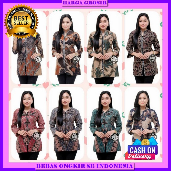 Baju Kondangan Bju Kerja Perempuan Blouse Dewasa Casual Atsan Cewek Formal Batik Model Terbaru Atasa