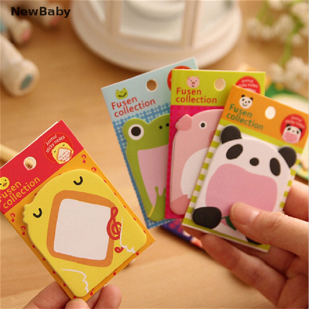 NewBaby 8Pcs Animal Cat Panda Cute Kawaii Sticky Notes Memo Pad School Supplies Hot Sale ID