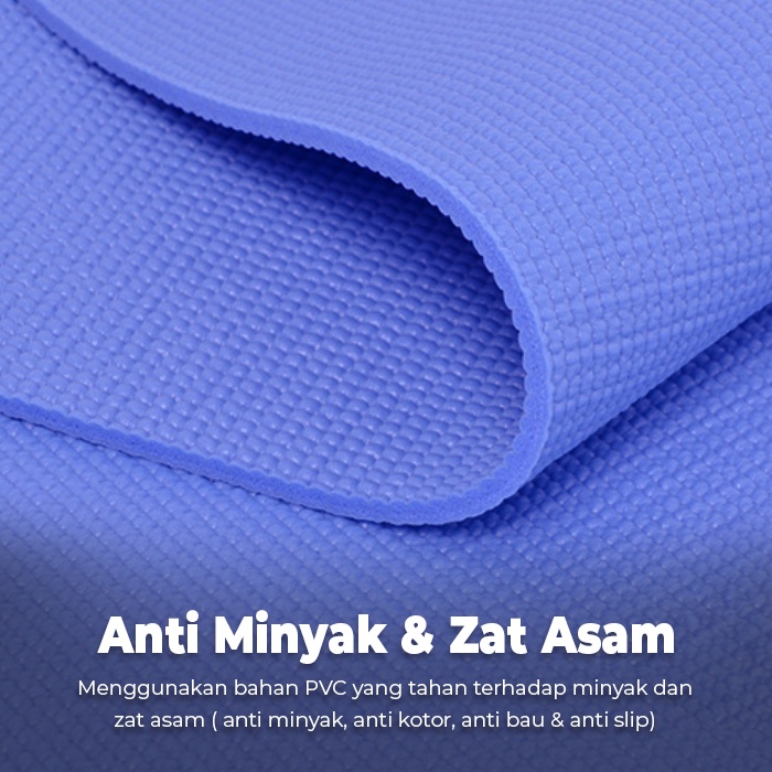 Matras Yoga Firnes Senam Mat Anti Slip Warna Double Layer FREE TAS Size 61x173cm Bahan PVC Tebal Premium Import Terbaru Peralatan Olahraga Senam - DD-8 - LuckyStar