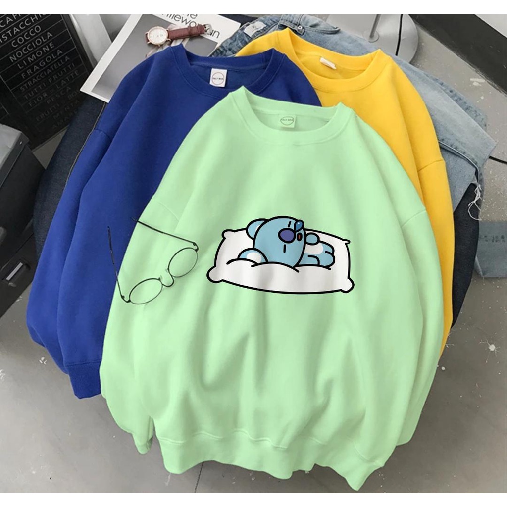 SWEATER WANITA KOYA SLEEP /// CREWNECK WANITA LUCU ALA KOREA BAHAN FLEECE TEBAL KEKINIAN TERBARU''