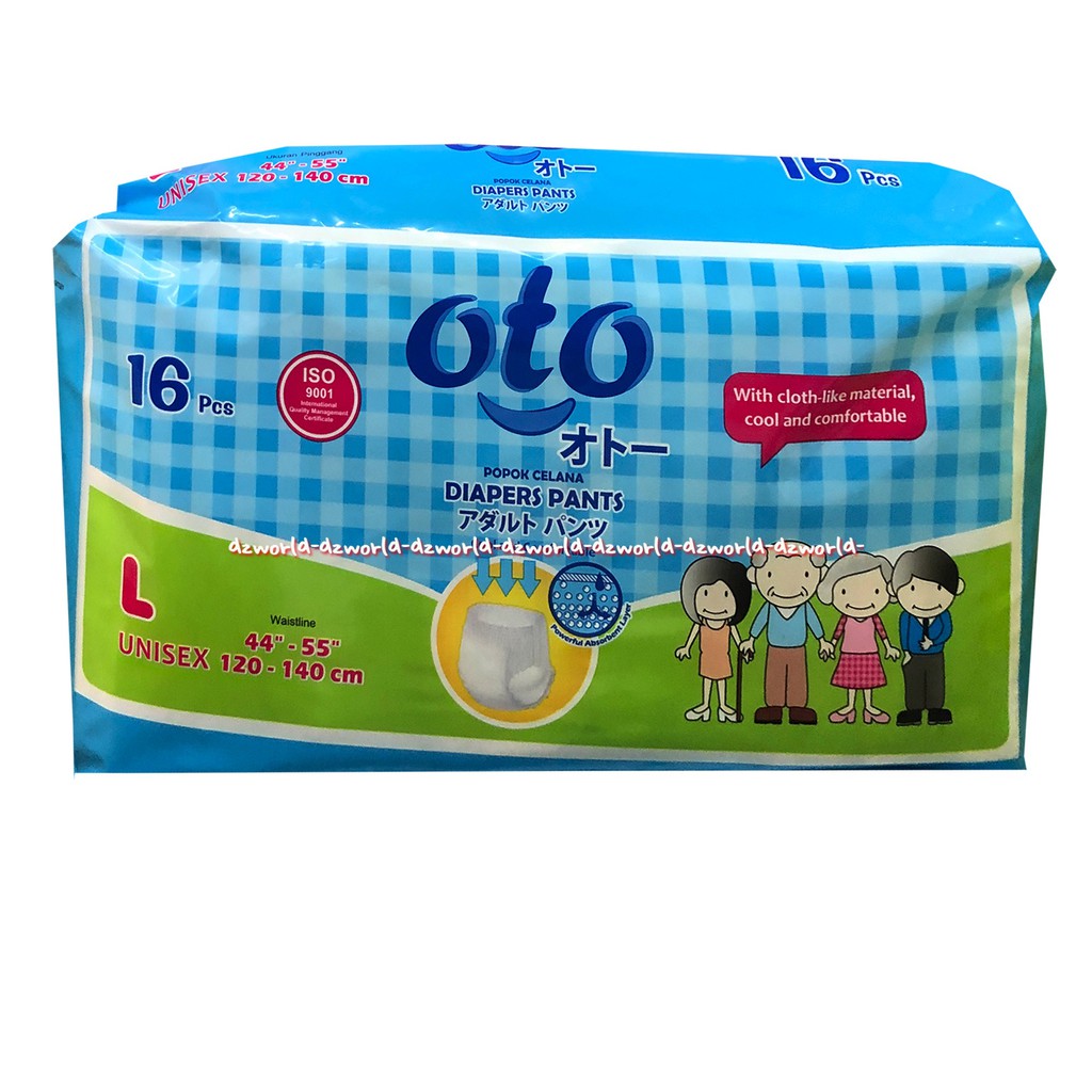 Oto Diaper Pants Popok Celana Dewasa L 16Pcs 120-140cm Oto L16 Otto Diapes