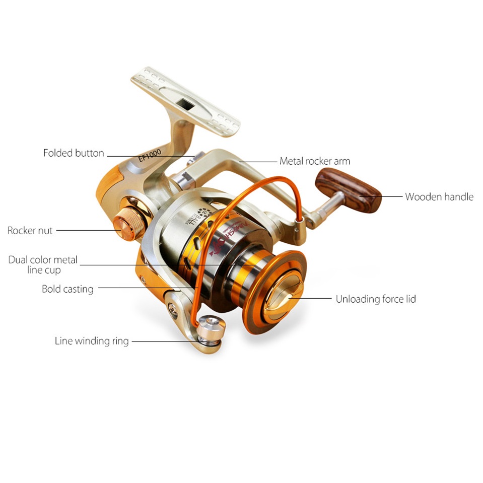 YUMOSHI REELSKING EF5000 Reel Pancing Spinning 12 Ball Bearing ABU