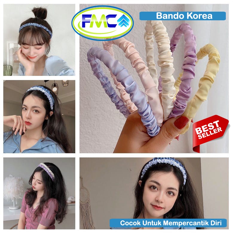 Bando Anak Dewasa Korea Style Headband Bandana Aksesoris Rambut Lucu Imut Warna Korean Model