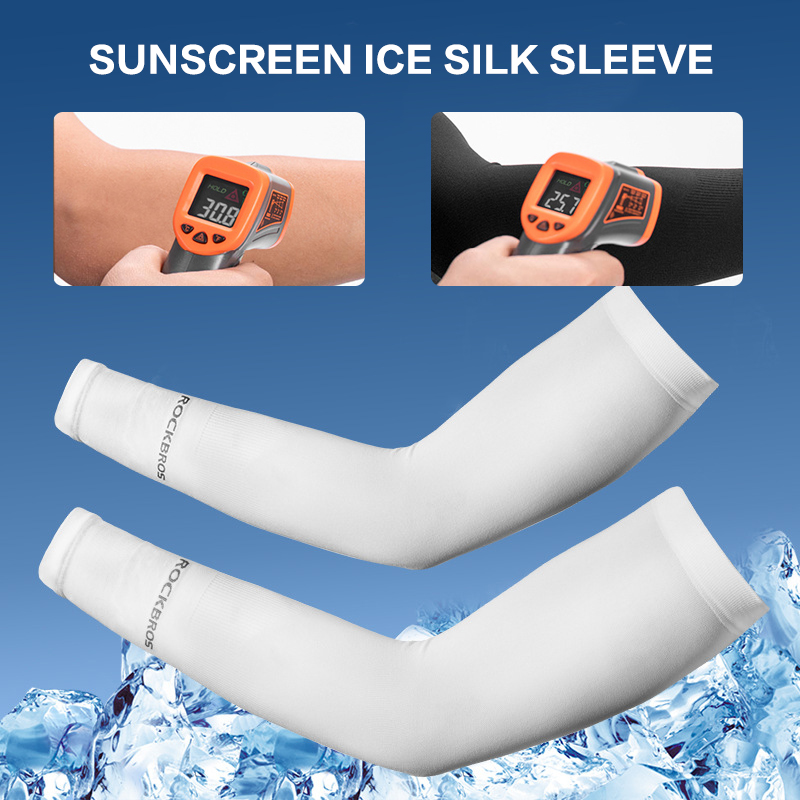 Rockbros Sunscreen Ice Silk Sleeves Manset Tangan Olahraga Pria Wanita Manset Lengan Handsock