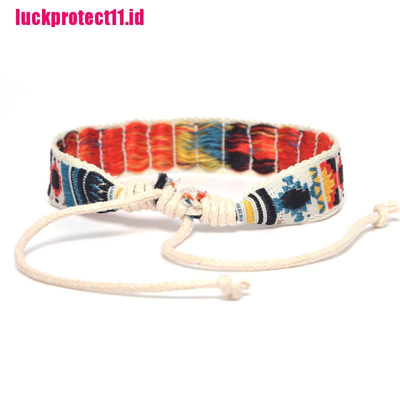 (LUCK) Gelang Tangan Tali Kepang Handmade Gaya Bohemia Etnik Untuk Wanita