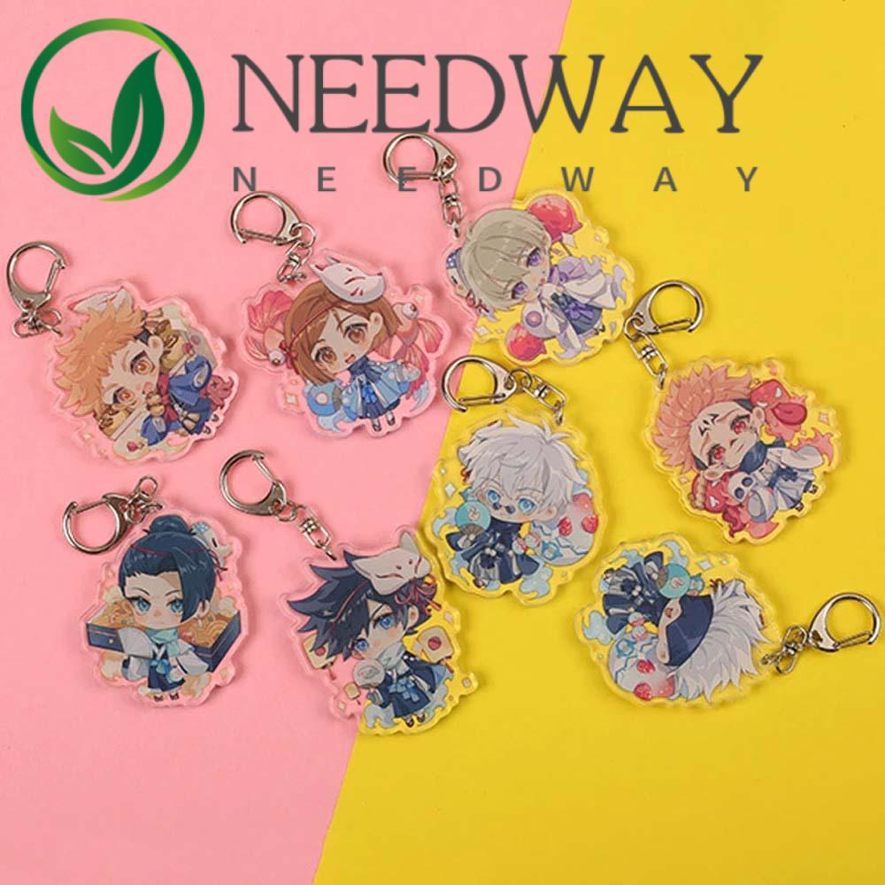 Needway  Cute Anime Jujutsu Kaisen Gifts Acrylic Keychain Yuji Itadori Kugisaki Nobara Cartoon Figure Fan Collection Kawaii Key Ring