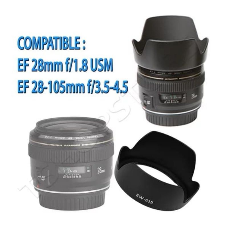 Lenshood Canon EW63II EW-63II FOR EF 28mm f/1.8 EF 28-105mm f/3.5-4.5
