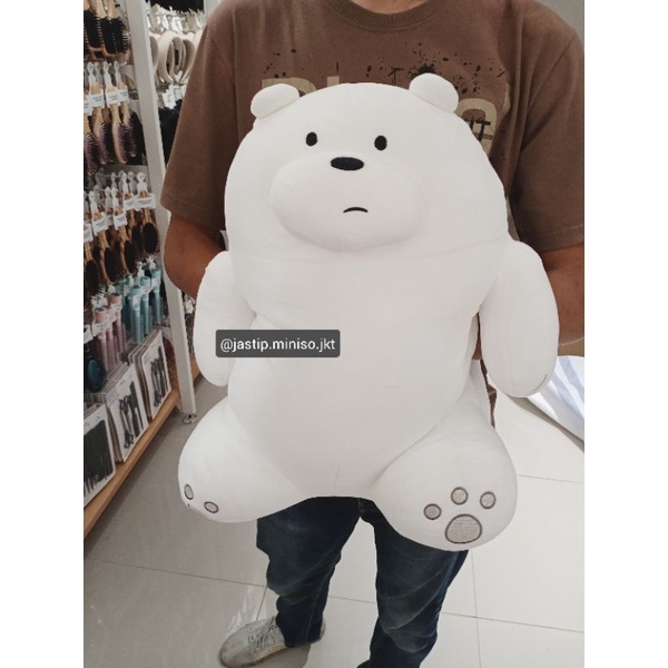 MINISO Boneka Tangan ICE BEAR JUMBO We Bare Bears 46cm (tangan bisa masuk)