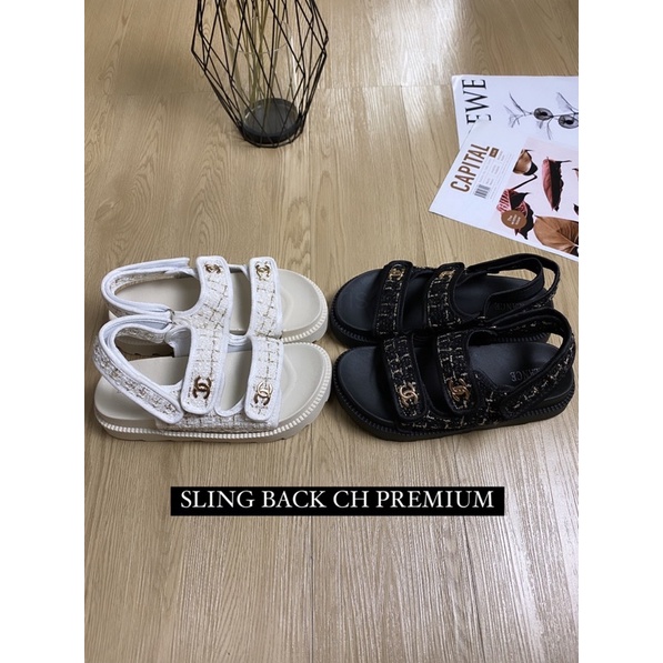 GJAZ SLING BACK CH PREMIUM IMPORT KANVAS 6 CM (tali belakang)