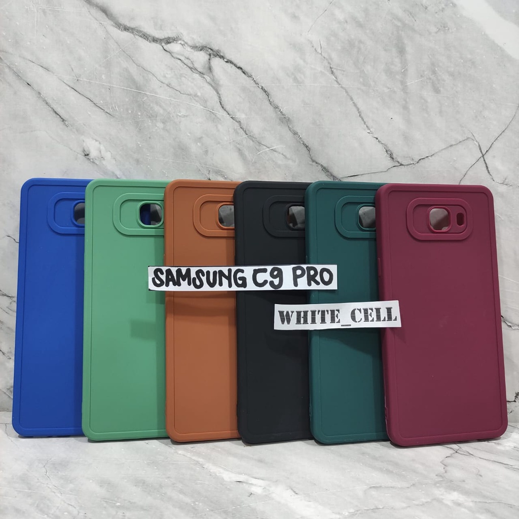 SoftCase ProCamera Silicon Matte Case Full Cover Samsung A6 Plus A750 (2018) C7 Pro C9 Pro J1 2016 J2 Core J3 J4 2018 White_Cell