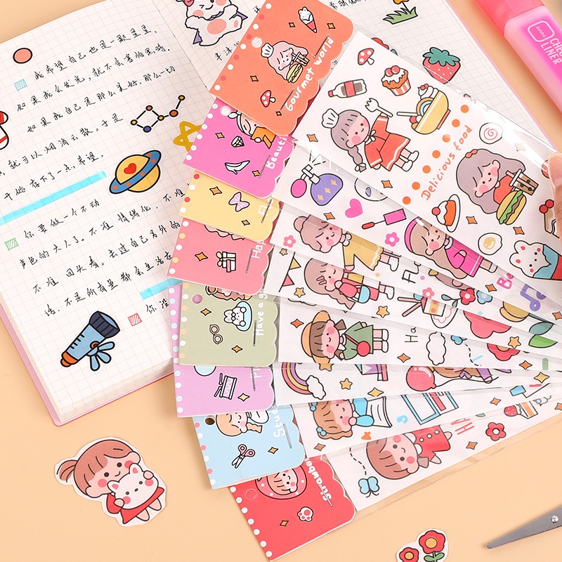 [Harga Grosir](Grosir) Stiker Motif Kartun Anak Perempuan Lucu Untuk Dekorasi Buku Catatan / Case Hp/Hot Sale