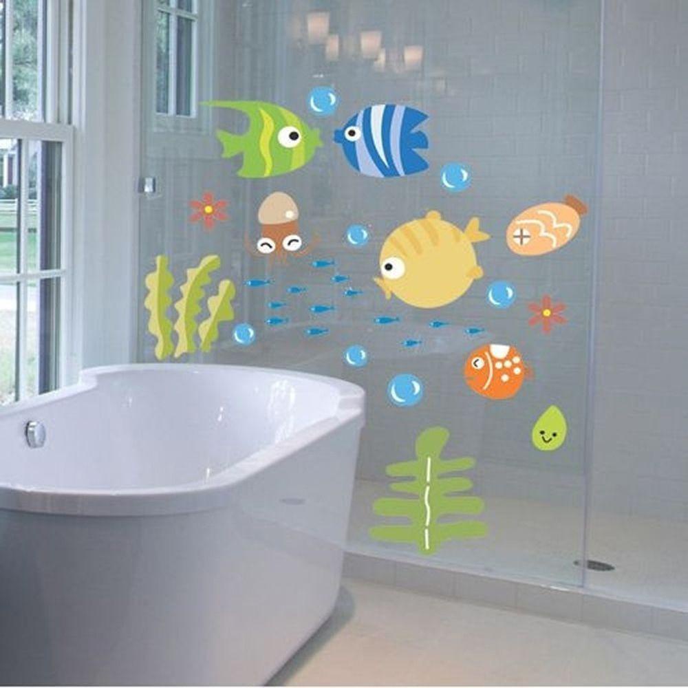 [Elegan] Stiker Dinding Removable Underwater Untuk Kamar Anak Kartun Decal Kamar Bayi Kamar Anak Ikan