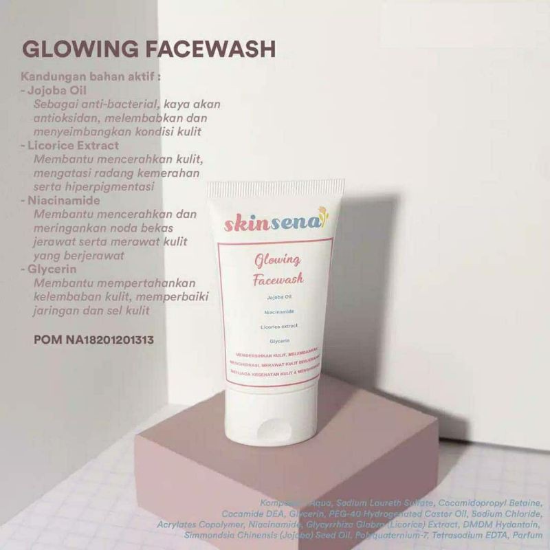 (MITRA RESMI) Skinsena Glowing Facewash - Sabun cuci muka skinsena