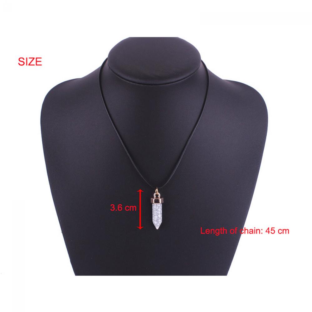 ROW Fashion Crystal Jewelry Hexagonal prism Necklace Women Synthetic Healing Point Chakra Pendant Chain Quartz/Multicolor