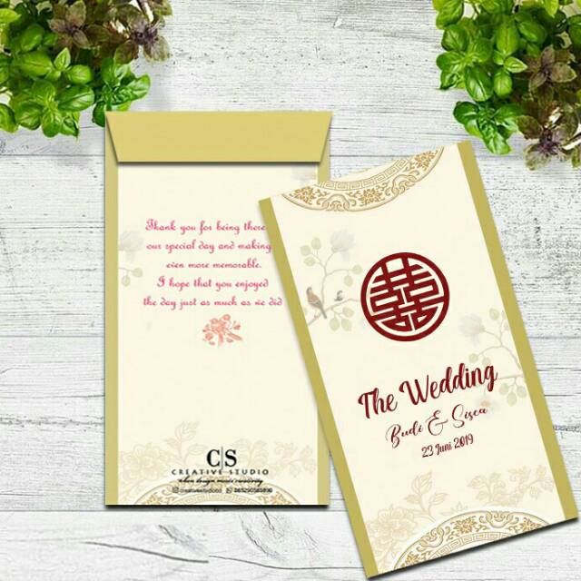 

#B004 CUSTOM ANGPAO WEDDING/ SANGJIT/ENGAGEMENT MODERN GOLD