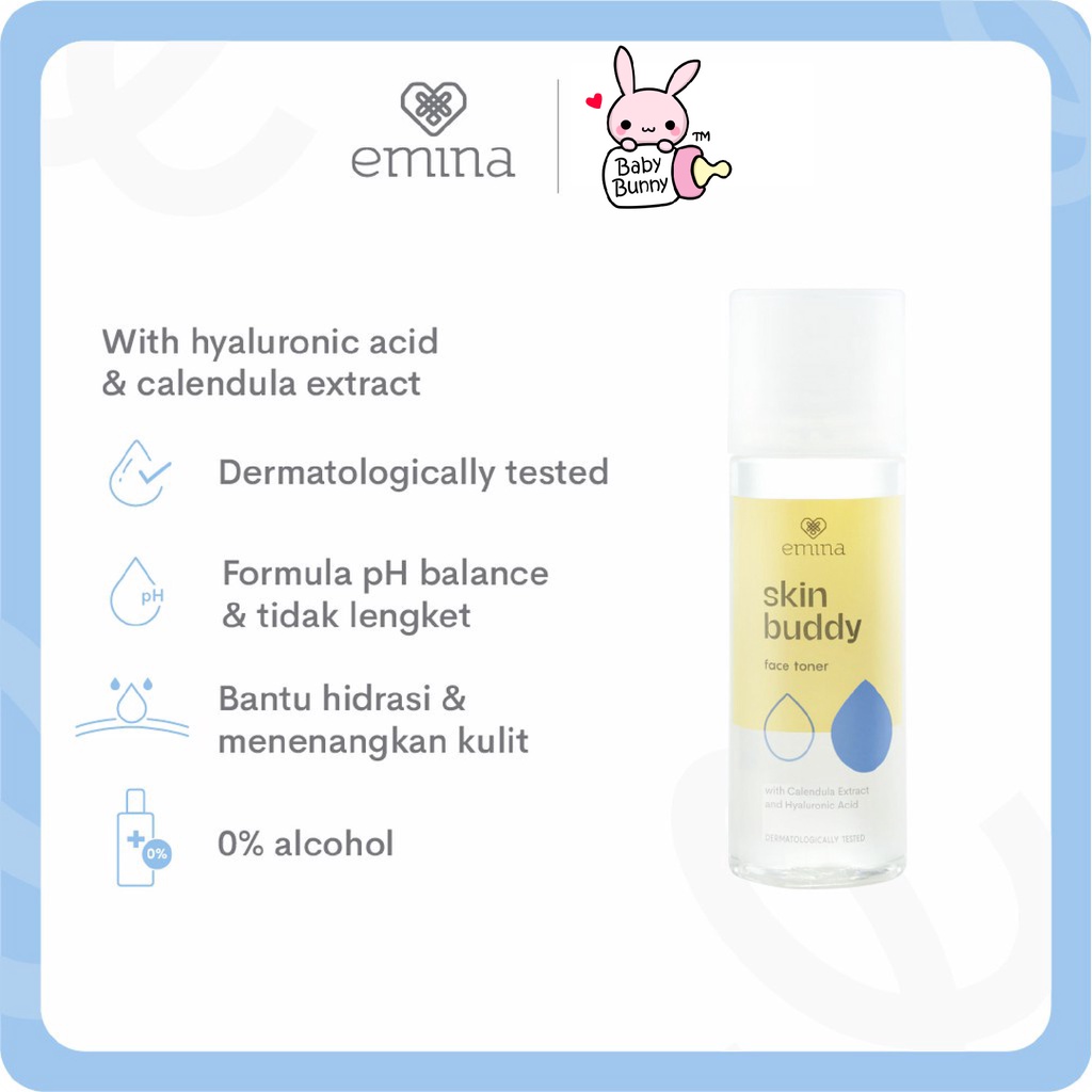 ❤ BELIA ❤ Emina Skin Buddy Face Toner kemasan baru | Double the Moist Face Toner 100ml BPOM