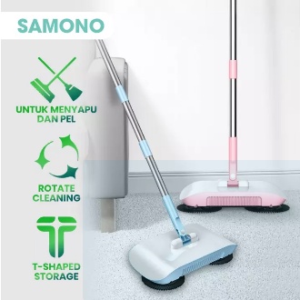 SAMONO SCM005 2in1 Mesin Sapu Pel Otomatis Serbaguna Ultra Broom Rotate Cleaning Sapu 360 Derajat