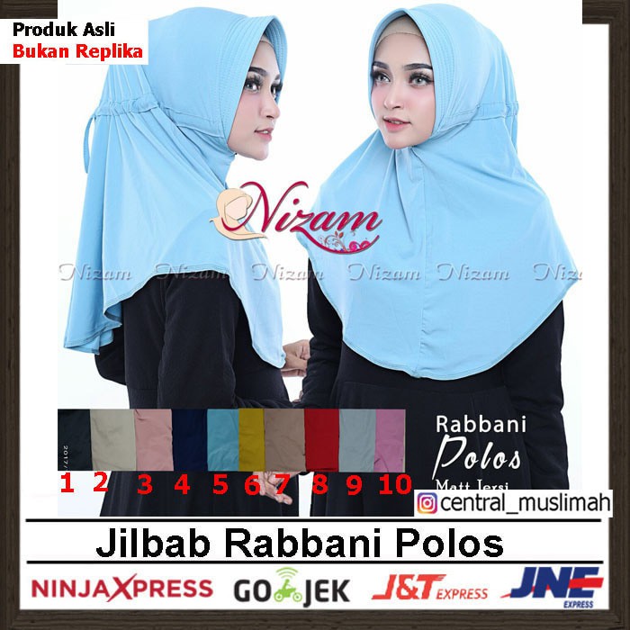 Jilbab Instan Rabbani Original Nizam - Hijab Bergo Pet Antem Syari - Merah Muda