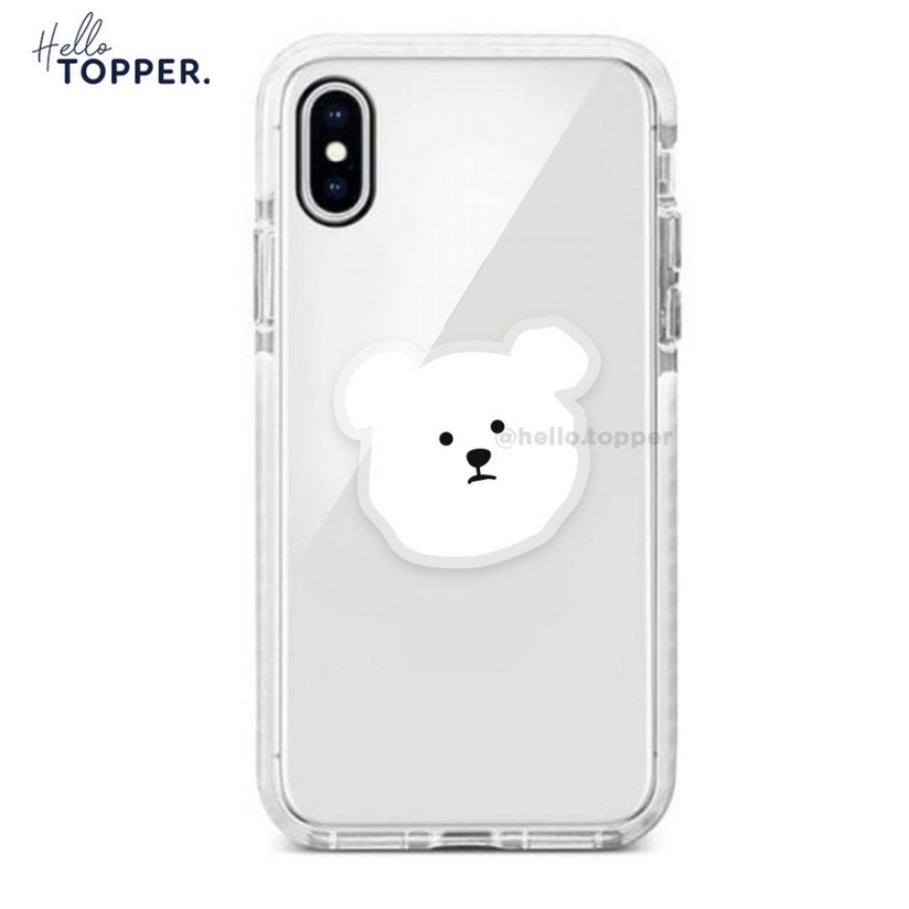 Pop Socket Akrilik Beruang Putih Lucu Griptok HP Akesosoris HP