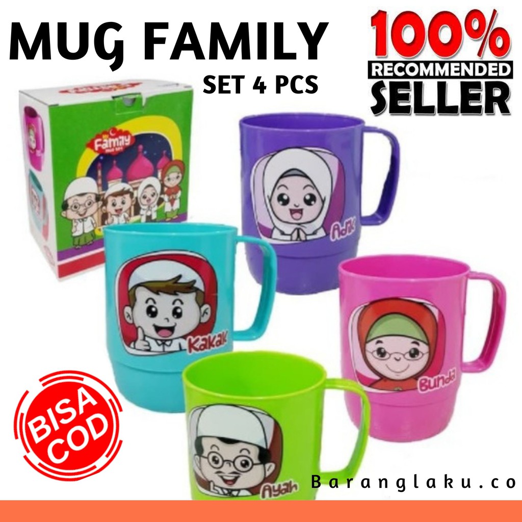 MY FAMILY MUG SET / GELAS PLASTIK MUG FAMILY SET IYN-016ST