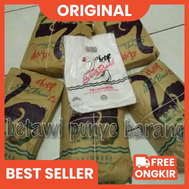 kaos oblong pria putih polos swan brand original