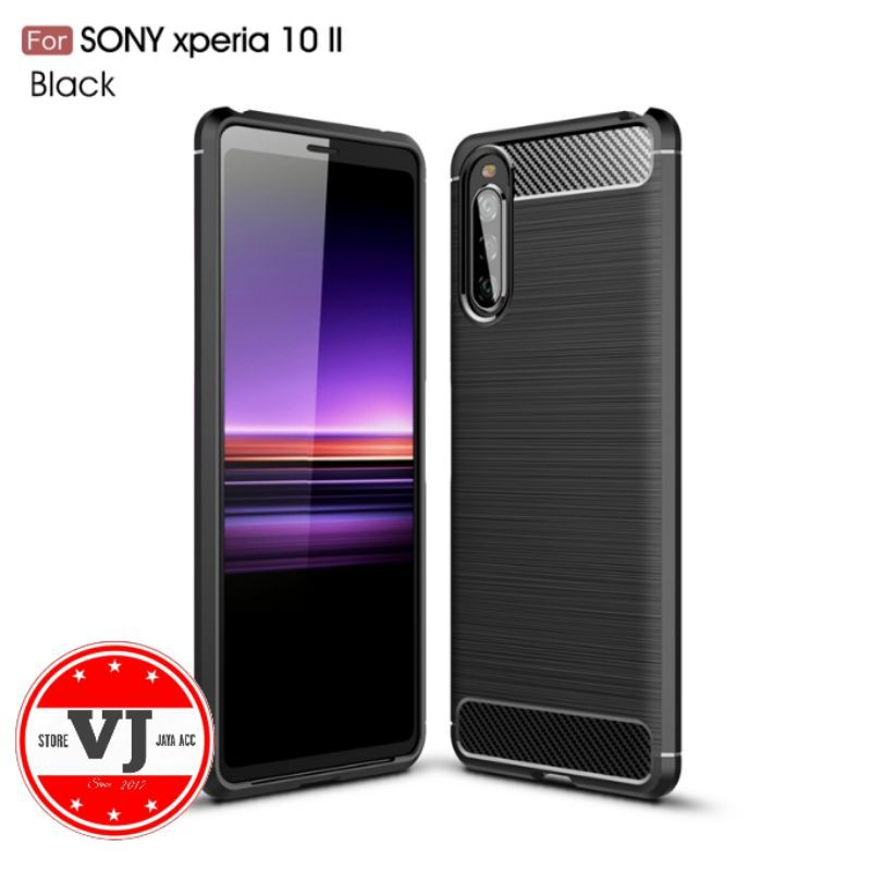 Softcase Sony Xperia 10 Mark II Case Carbon Fiber Silikon Sony Xperia 10ii