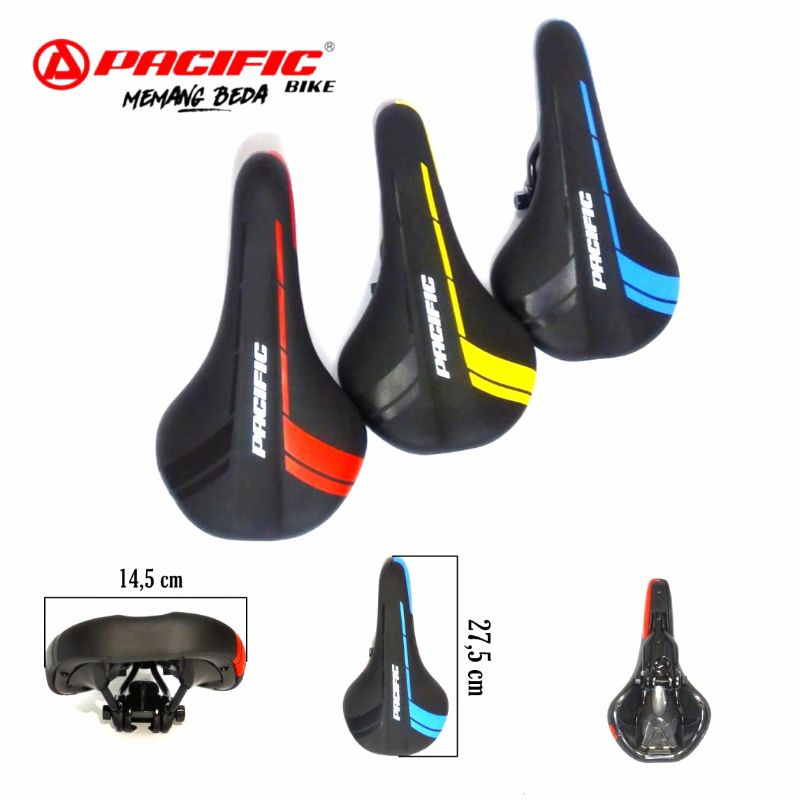 sadel sepeda bmx lipat mtb fixie minion federal balap jok saddel pacific hitam merah kuning biru