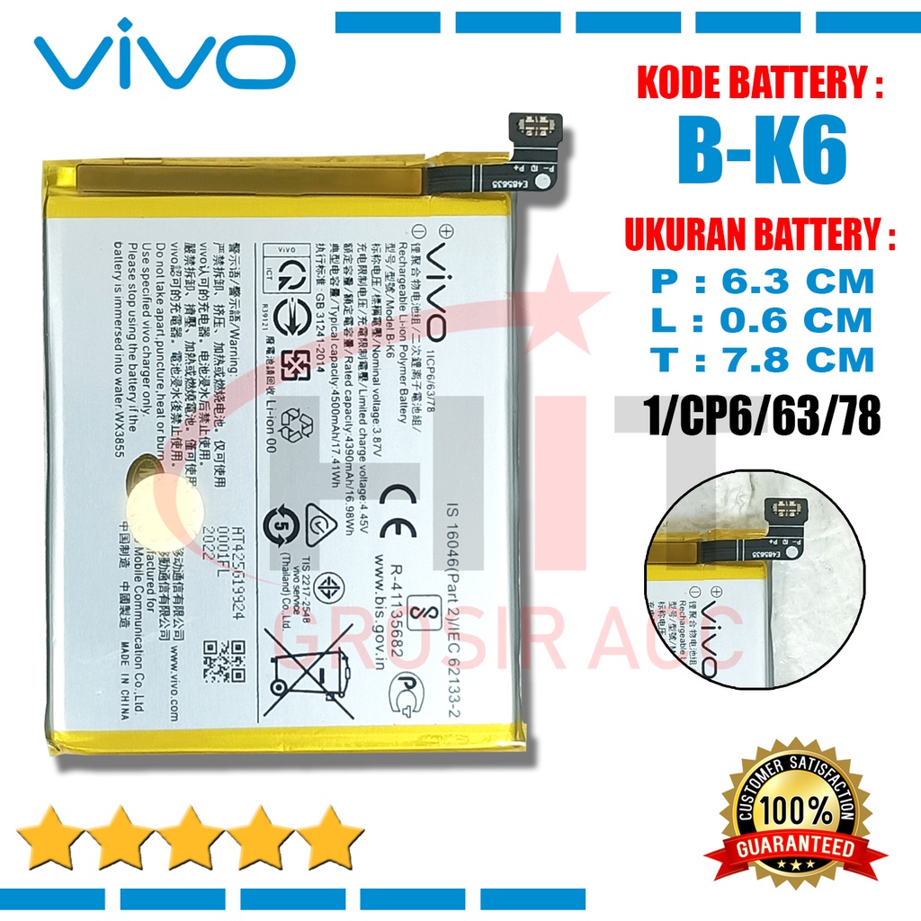 Baterai Battery Ori Vivo V19 / Kode Baterai B-K6