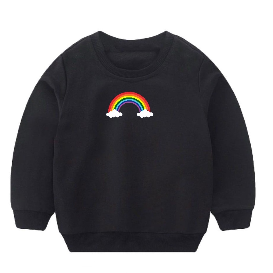 SweatShirt Anak Balita Terbaru Umar Denim Motif Rainbow Bahan Fleece