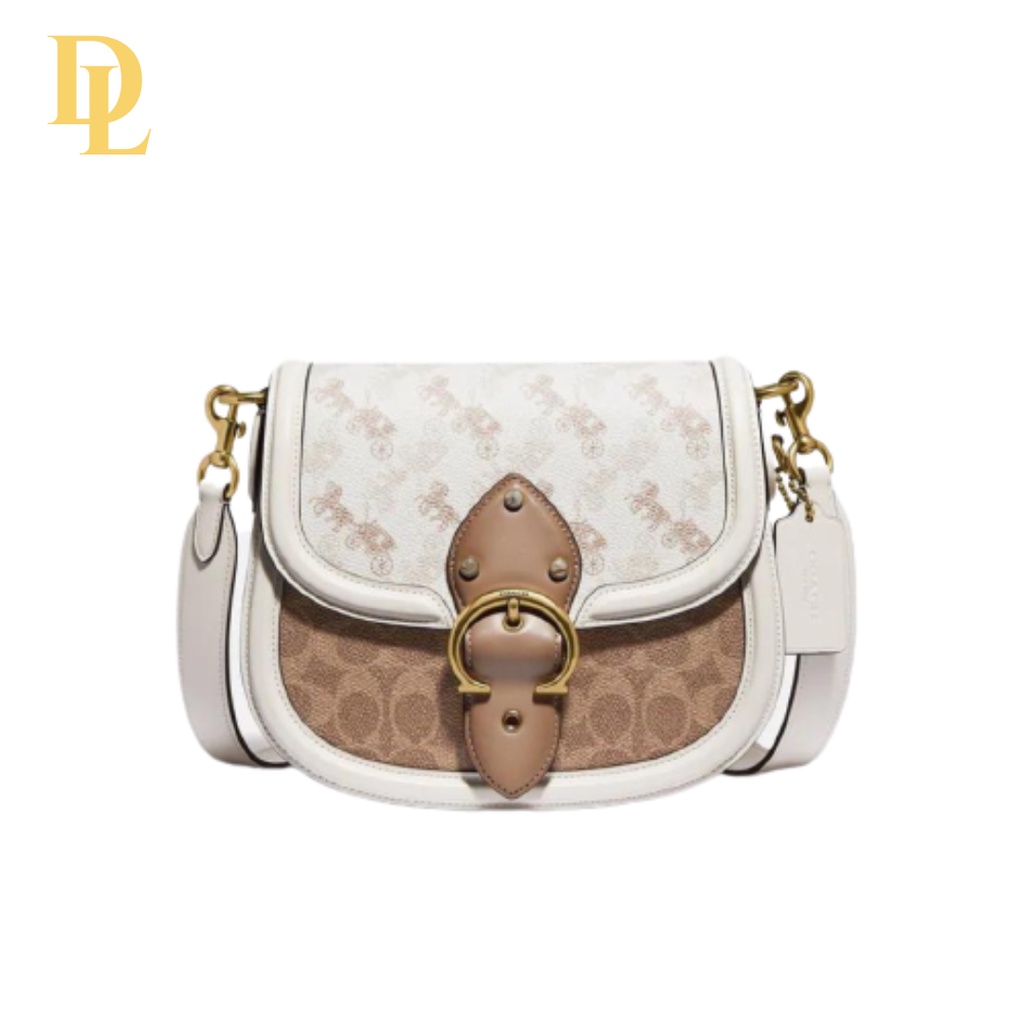 Coach Beat Saddle Bag With Horse and Carriage Print (C3837)
