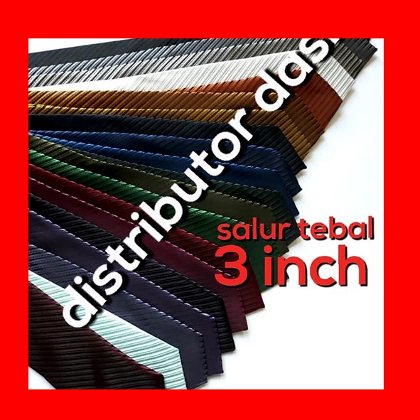 Dasi Panjang Motif Salur Tebal Warna Lengkap Grosir Distributor Dasi
