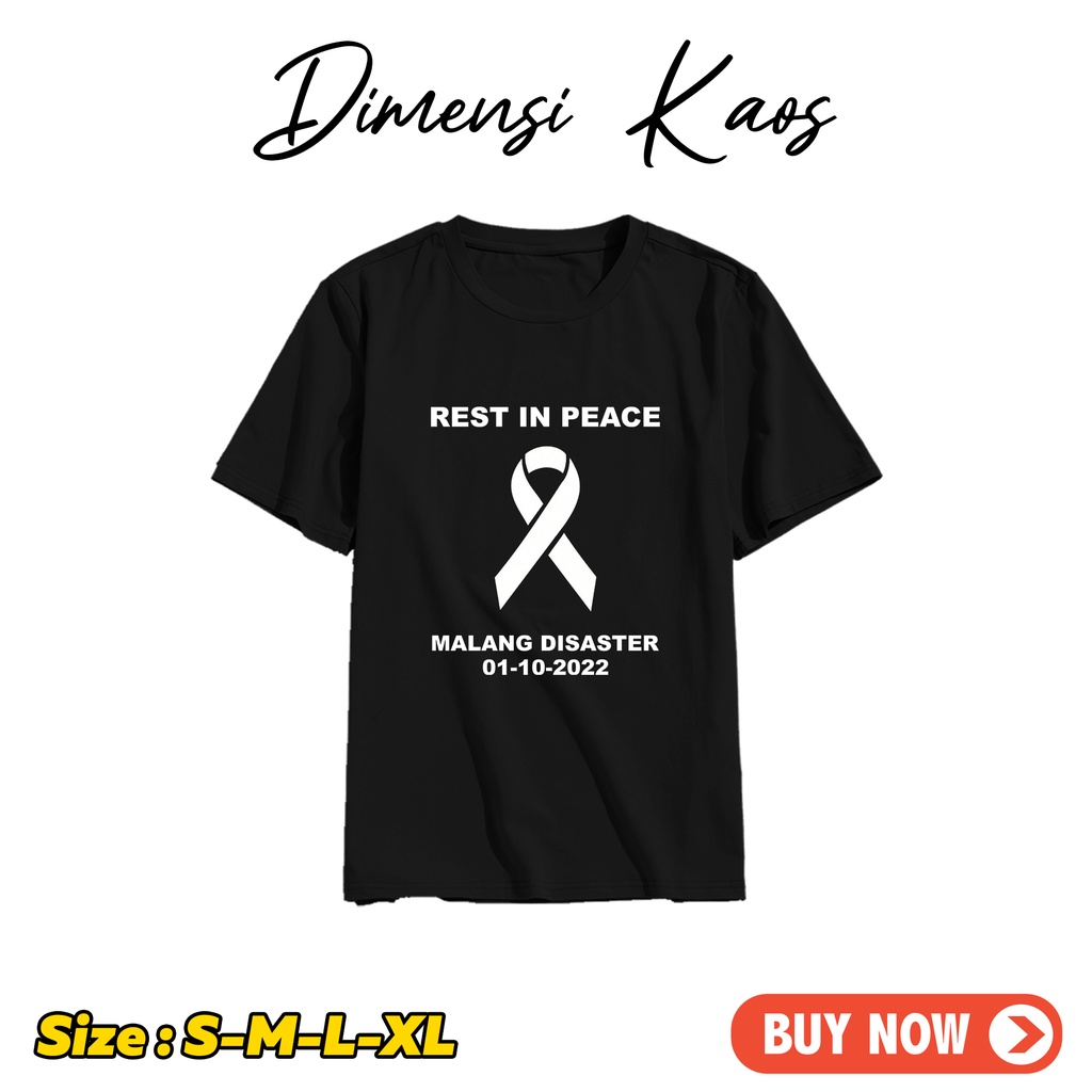 #RIP AREMANIA / KAOS HITAM PRIA WANITA REST IN PEACE / MALANG DISASTER / LIGA 1 / KAOS AREMANIA / KA