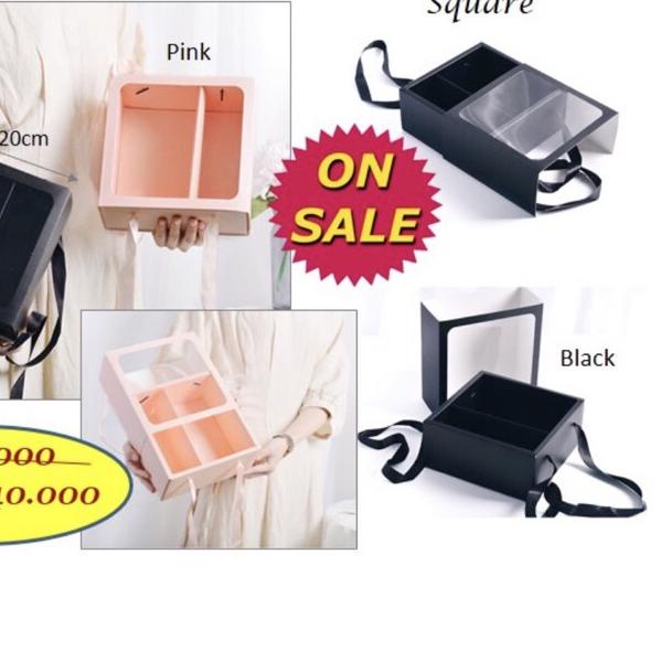 

☉ Korea square Handy Box (1495A) Flower Box - Soft Box - kotak bunga - barang florist ✾