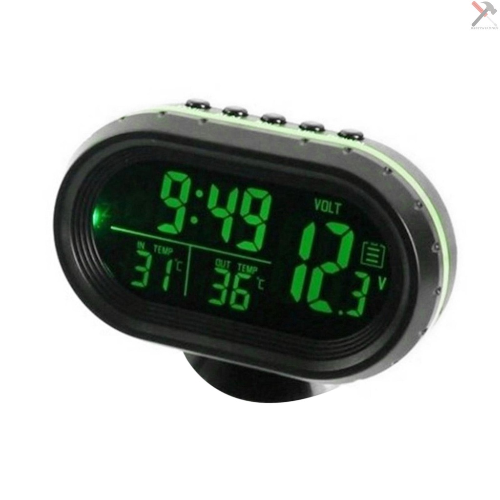 Jam Digital Mobil Dc 12v Dengan Lampu Led Dan Voltmeter