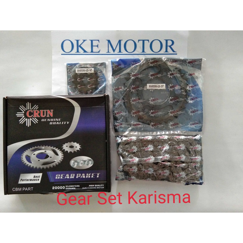 Gear set gear paket motor Kharisma