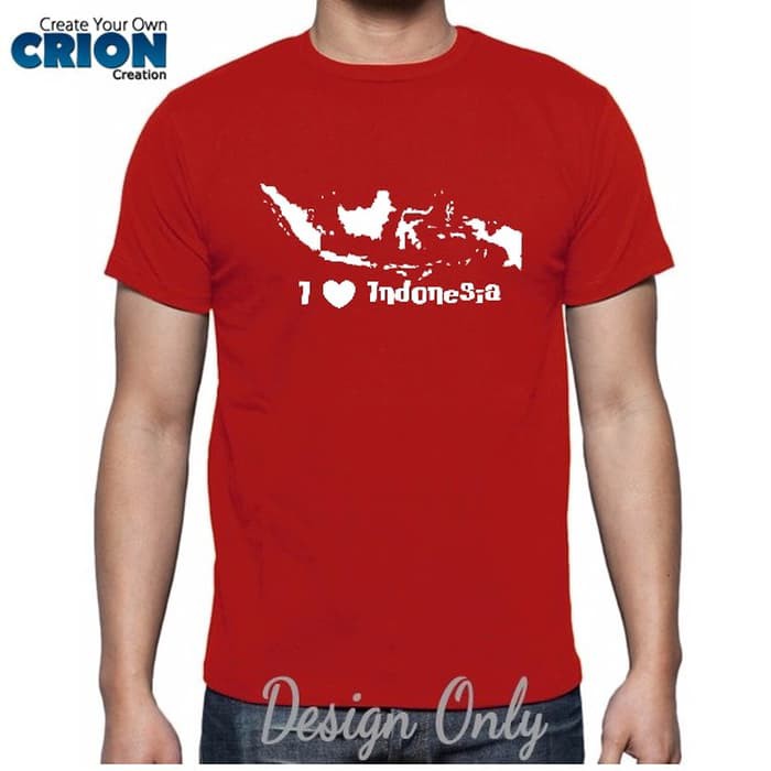 Kaos Indonesia - I Love Indonesia Merah Putih - By Crion