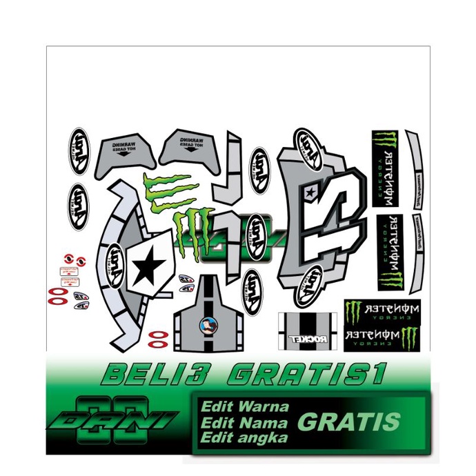 water decal helm motif arai maverick vinalles(BUKAN STIKER)