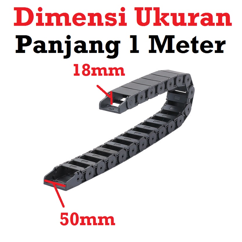 [HAEBOT] Kabel Cable Drag Chain Wire Carrier 18x50 mm CNC Semi Enclosed Open Type Plastic Industri Mekanik Towline Mesin Pembawa Rantai Kabel 18 x 50