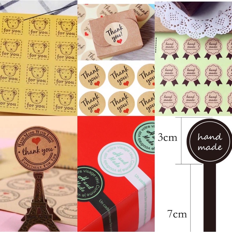 

Sticker packing dengan variasi unik di sertai tulisan (ForYou, Handmade, ThankYou)