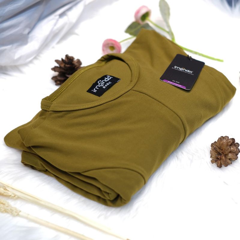 [Irnanda] Gamis Dress Diamond Umbrella Payung Bahan Jersey Diamond Premium Best Seller-Olive