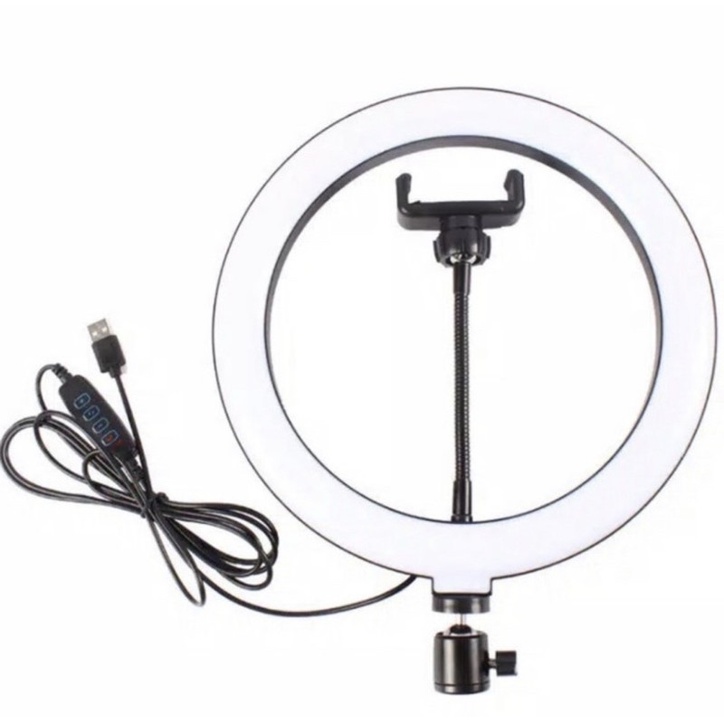 Ring Light 26cm + Tripod 2.1M - Lampu Makeup  - Lampu Vlog - Paket  Ringlight 26cm + Tripod 2.1M