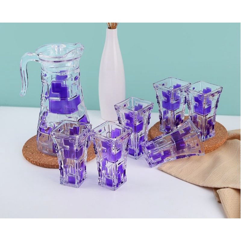 Drink set Kaca / Gelas + teko