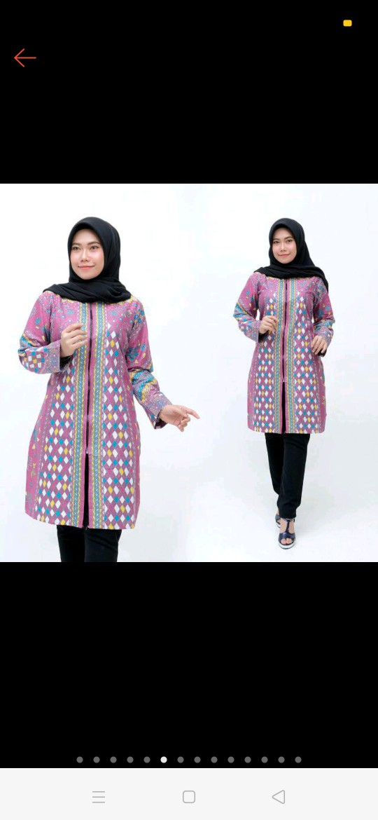 Batik Dolby Dolbi Dobby Doby Tenun Sutra Tulis Katun Atbm Baron Atasan Batik Wanita Sogan Srg308