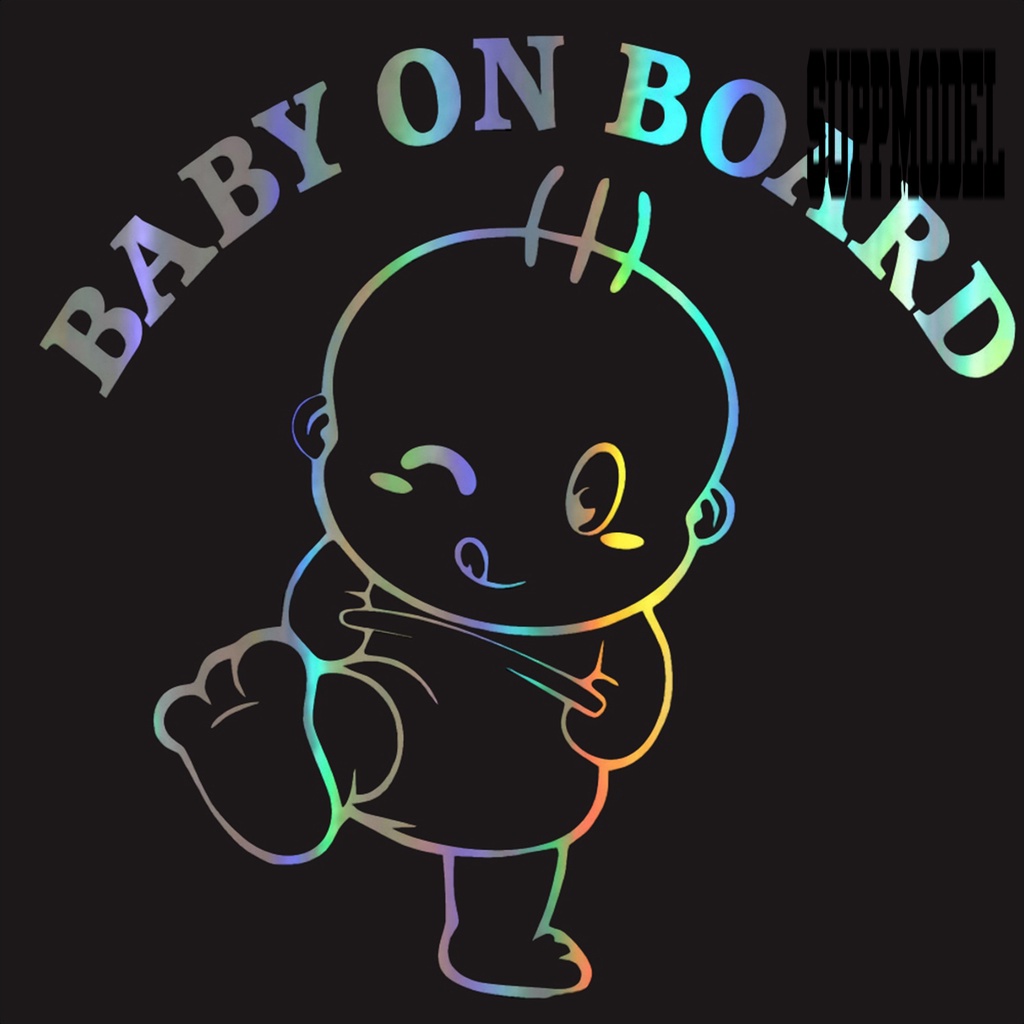 Stiker Reflektif Motif Baby On Board 3D Untuk Body Mobil